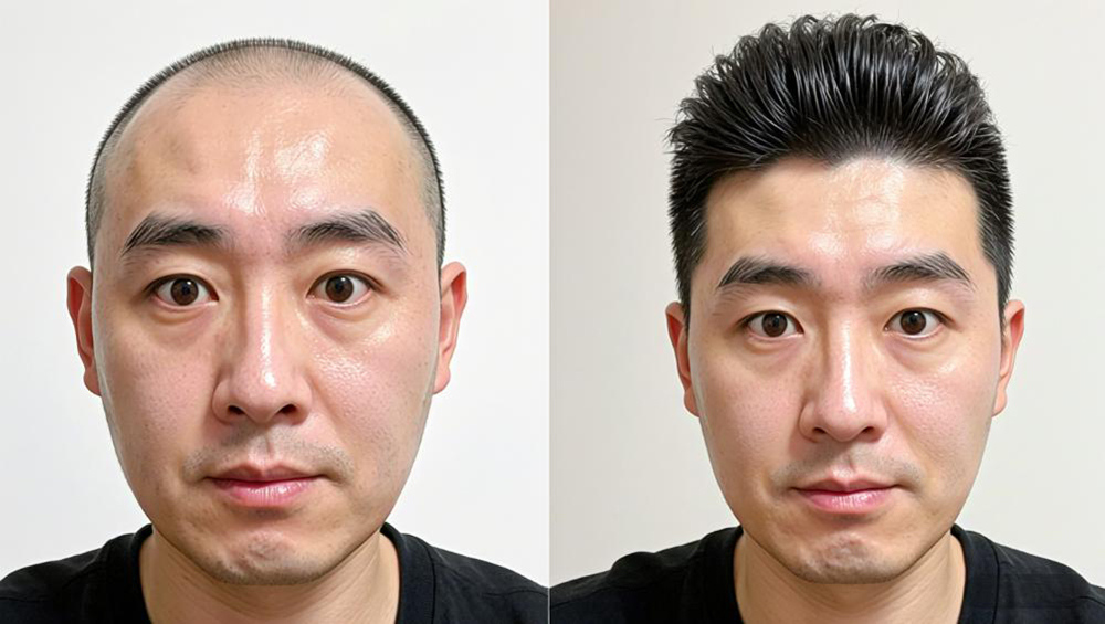 🀃地中海秃顶有救了!真人发丝定制假发,3 步遮住秃头,游泳跑步都不掉